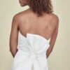 Tiernan -Bridal Shop 01 NouvelleBridal R343S TIERNAN Strapless Sweetheartneck PlungingVNeck OrigamiBow Fit to Flare DuchessSatin CloseUp5