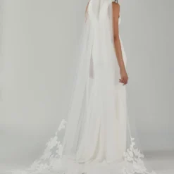 R358V - Cathedral Length Veil With A Mix Of Chantilly Lace