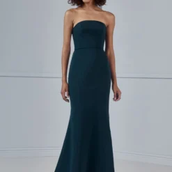 Agnes -Bridal Shop 02 Bridesmaids AGNES GB153A Strapless Fittoflare Faille Front scaled