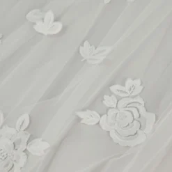 R237U - Cathedral Length Veil With Lace -Bridal Shop 03 Accessory R237U Sheertulle Lace Floral Cathedrallength Veil CloseUp1 scaled