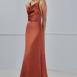 Alicia -Bridal Shop 04 Bridesmaids ALICIA GB164S Cowlneckdress strappyback FluidSatin Side scaled