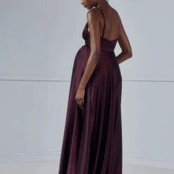 Tess - Maternity Dress -Bridal Shop 04 Bridesmaids TESS GB145S Maternity V neck straps FluidSatin Side scaled