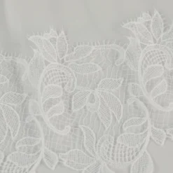 R327V - Butterfly Cathedral Length Veil With Ivy Lace Edge -Bridal Shop 05 Accessory R327 Sheertulle Lace butterfly Cathedrallength Veil CloseUp1 scaled