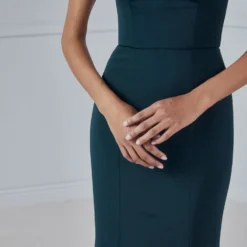 Agnes -Bridal Shop 05 Bridesmaids AGNES GB153A Strapless Fittoflare Faille CloseUp1 scaled