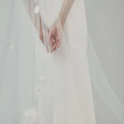 V215 - Cathedral Length Veil With Petals