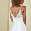 Smith -Bridal Shop 06 NouvelleAmsale R369M SMITH Mikado A lineballgown Camisolebodice Lace Sheerback CloseUp2