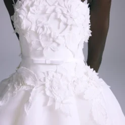 Blossom -Bridal Shop Amsale Bridal BLOSSOM M767 Gazar DroppedWaist BallGown 3DHandEmbroidered FlowerDetail Mood2 scaled