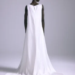 A874 - Topper -Bridal Shop Amsale Bridal HAIKU A873 Satin Bias SlipGown PointedBodiceDetail Back2 scaled