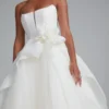 Lowe -Bridal Shop Amsale Bridal LOWE A843 Gazar Tulle Strapless Illusion PlungeNeckline PicotEdge BallGown Mood1 scaled