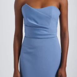 Brixton -Bridal Shop Amsale Bridesmaids BRIXTON GB329A Faille Straplessdress AsymmetricBodice Columnskirt Mood scaled