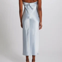 Faye -Bridal Shop Amsale Bridesmaids FAYE GB267S FluidSatin FoldOver Strapless CocktailDress Back scaled