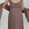 Frances - Maternity Dress -Bridal Shop Amsale Bridesmaids FRANCES GB223F FlatChiffon CowlNeck SpaghettiStrap Maternity Gown Mood