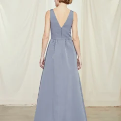 Jacqueline -Bridal Shop Amsale Bridesmaids GB105A JACQUELINE Dress Pockets V Neck Faille Back scaled