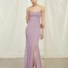 AJ -Bridal Shop Amsale Bridesmaids GB106P AJ Dress Strapless Split Crepe Front