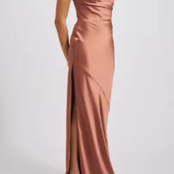 Inara -Bridal Shop Amsale Bridesmaids INARA GB302S FluidSatin Straplessdress Split Fit to Flare Side