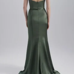 Marisa -Bridal Shop Amsale Bridesmaids MARISA GB130S FluidSatin Strapless BandDetail Fit to Flare Slit Back scaled