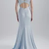 Tiana -Bridal Shop Amsale Bridesmaids TIANA GB140S FluidSatin V Neck OpenBack ButtonDetails Back scaled