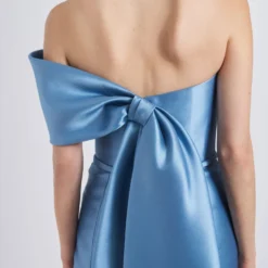 Bow Cocktail Dress -Bridal Shop Amsale Dress P831M Mikado Strapless Asymmetric Off the shoulder BowDetail CocktailDress Mother of the bride WeddingGuest Mood2 scaled