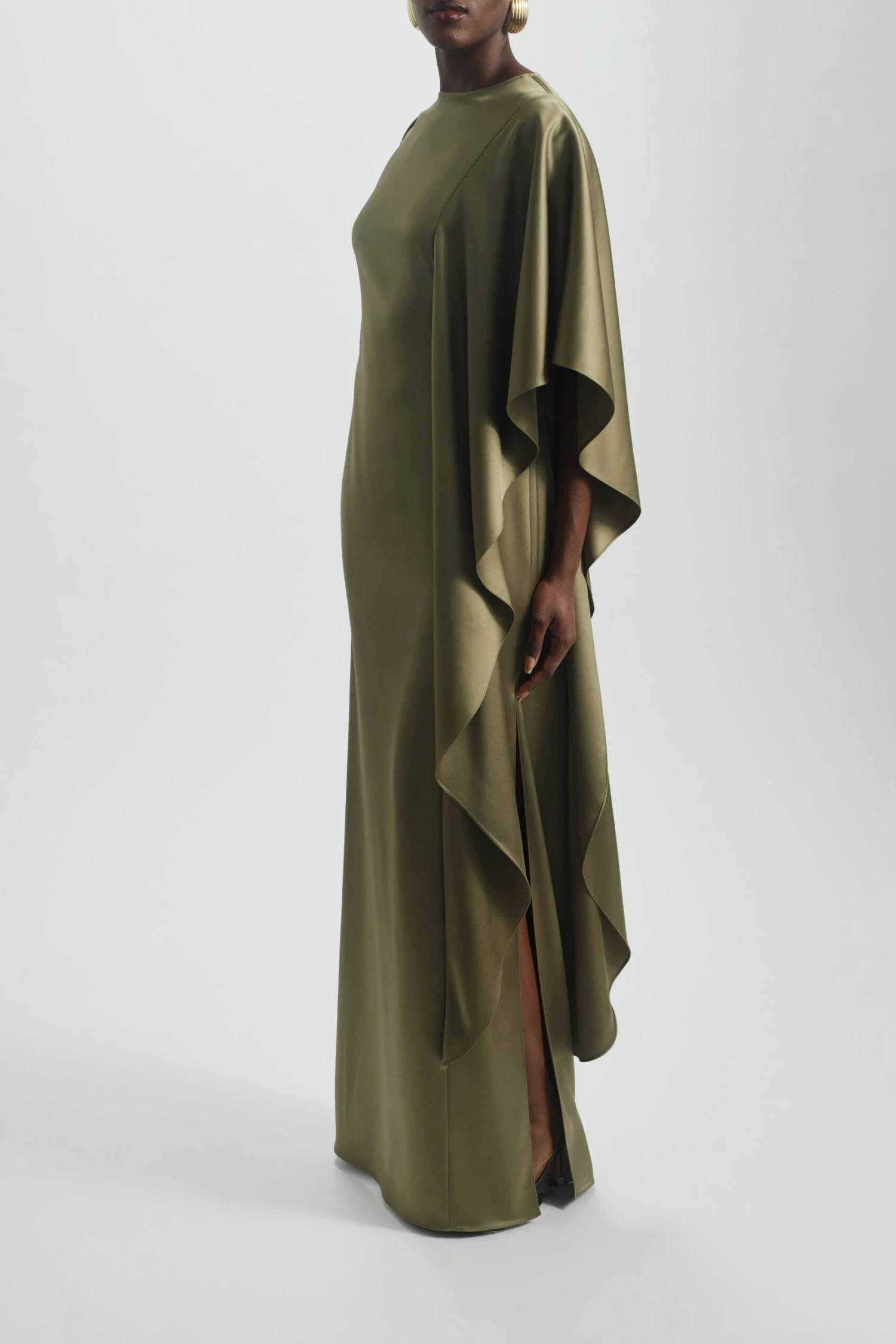 Cascading Drape Column Dress - Image 4