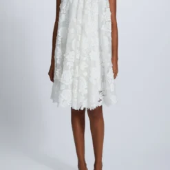 Guipure Lace Trapeze Dress