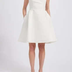 Faille Side Gather Dress