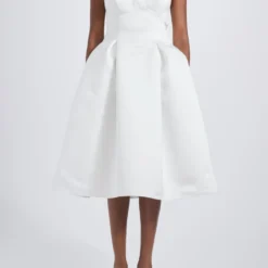 Duchess Satin Flower Dress