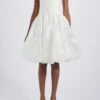 Bubble Hem Dress -Bridal Shop Amsale LittleWhiteDress LW266 Rose Filcoupe PointedBodice Drop waist Dress BubbleHem Front1