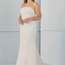 Agnes -Bridal Shop Bridesmaids AGNES GB153A Strapless Fittoflare Faille Side scaled