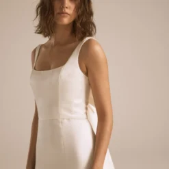 Coda -Bridal Shop NouvelleAmsale Bridal CODA R400S DuchessSatin U Neck TwistedBowWatteau HighFit to FlareGown Mood7 scaled